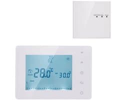 Digitale Thermostaat - Kamertemperatuur Regelaar - Comfort Verhoging - Programmeerbaar Weken - 2 Graden Nauwkeurig - Wit