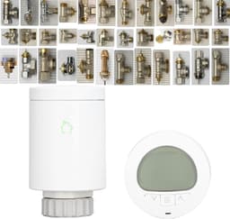 Slimme Thermostaat Kraan - Digitale Radiatorregelaar - Energie Besparen - Draaibaar Scherm - M30 x 15 mm - Wit — thumbnail 3