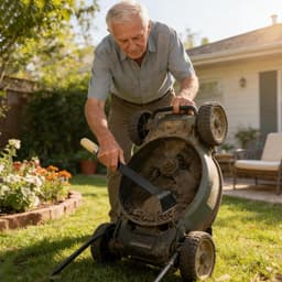 Grasmaaier Schraper - Reinigingsgereedschap Tuin - Maaidek Onderhoud - Ergonomisch Houten Handvat - 40 cm - Niet gespecificeerd — thumbnail 4