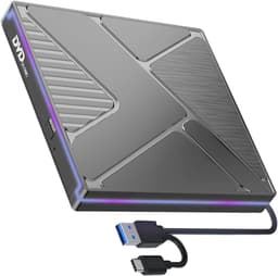 Externe Cd/Dvd Drive - Optisch Station - Gegevens Back-up - Dubbele USB-C Poort - 14 cm - Zwart — thumbnail 5