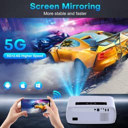 Beamer, Full HD 1080p, 15000 Lux, 5G WiFi Bluetooth, 4K ondersteund, thuisbioscoop, video, compatibel met thuis/outdoor, tv-stick, HDMI, USB, X-box, iOS/Android — thumbnail 5