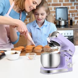 Elektrische Keukenmixer - Handmixer Staande Mixer - Bakken Thuis - Compact Ontwerp - 3 Liter Kom - Paars — thumbnail 3