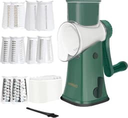 Kaasrasp Groentesnijder - Snijmachine Keuken - Maaltijden Bereiden - 5-in-1 Messensysteem - 19 x 14.5 x 29 cm - Groen — thumbnail 1