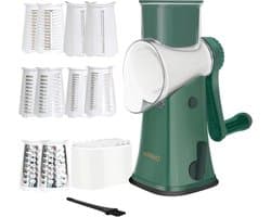 Kaasrasp Groentesnijder - Snijmachine Keuken - Maaltijden Bereiden - 5-in-1 Messensysteem - 19 x 14.5 x 29 cm - Groen