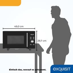 Magnetron met Grill - Oven Combimagnetron - Snel Eten Bereiden - Flatbed Interieur - 23 Liter - Zwart — thumbnail 3