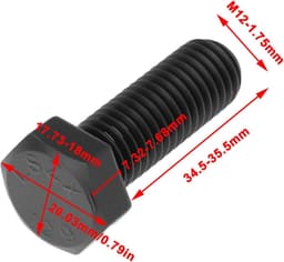 Maaier Vervanging Blade Linkerhand Hex Head Bolt 00775026 M12x1.75x35mm Compatibel met Servis Rhino Breeze - ShopVlot — thumbnail 3