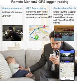 Dashcam voor Auto - 10” Android 8.1 Dashcam - IPS Touchscreen - ADAS Rijhulp - GPS Navigatie - WiFi - Dual Camera 1080P - Parkeermodus - G-Sensor - 4G 6m Camera aan de Achterkant - Zwart — thumbnail 1