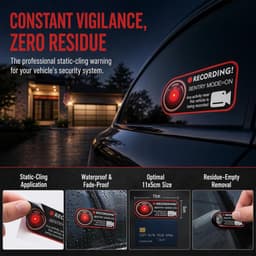 SnelShoppen - 10x Waarschuwingsstickers Dashcam voor Auto, Veiligheid, Camera Registratie, Statistische Stickers, Videobewaking, Ramen Stickers voor V — thumbnail 3