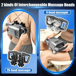 Thijox - Massagepistool voor Diepe Weefselmassage met 28 Verwisselbare Kappen, 6 Modi en 20 Snelheden, Spierontspanning voor Schouder en Rug, Ideaal v — thumbnail 2