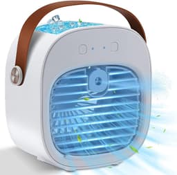 Draagbare airconditioner, mini oplaadbare airconditioner, persoonlijke luchtkoeler, kleine tafelairconditioner, geschikt voor slaapkamers, kantoren en buiten (wit). — thumbnail 1