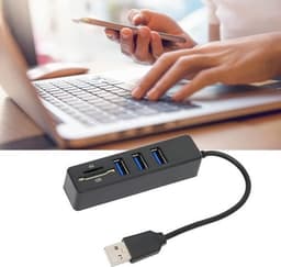 3-poorts draagbare USB-splitter USB 2.0 Hub 480 Mbps — thumbnail 3