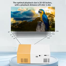 SnelShoppen - Draagbare Mini-Projector 1080p, 6000 lm, Intelligente Helderheid, Voor Thuisbioscoop, Reizen, Vergaderingen, Games, Automatische Correct — thumbnail 4