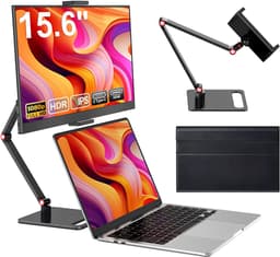 KAD® Portable Monitor - 15.6 Inch - Draagbare Monitor - Draagbaar Scherm - Zwart - 1cm x 36cm x 22cm — thumbnail 1