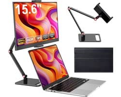 KAD® Portable Monitor - 15.6 Inch - Draagbare Monitor - Draagbaar Scherm - Zwart - 1cm x 36cm x 22cm