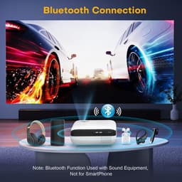 Draagbare Beamer - 4K - 9500 Lumen Helderheid - Bluetooth Verbinding - Voor Thuisbioscoop en Buiten — thumbnail 4