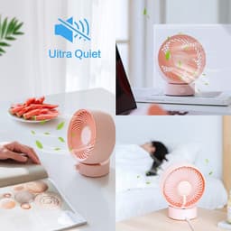 Tafelventilator, USB-ventilator, mini-ventilator – klein, stil, traploos regelbare snelheid, 20° verstelbaar, geluidsarm, eenvoudig mee te nemen (voor kantoor of thuis) — thumbnail 5