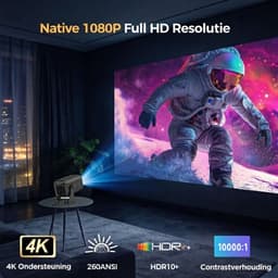 SP® Mini Beamer - 4K-Miniprojector - Draagbare Projector - Zwart - 18cm x 15cm x 14cm — thumbnail 5