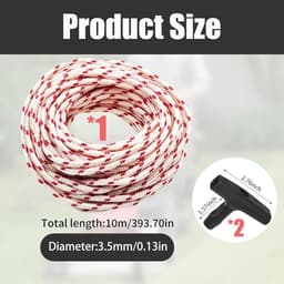 SnelShoppen - Starter Rope Lawn Mower, Starterkabel voor Grasmaaier, Kabel voor Grasmaaier, Tuinaccessoires, 3.5mm, Ideaal voor Tuinonderhoud — thumbnail 5