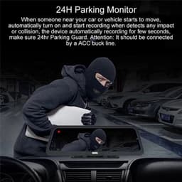Dashcam voor Auto - 10" 4G Android 8.1 Dashcam - GPS Navigatie, Dual 1080P Camera - ADAS Rijhulp - Parkeermodus - Achteruitrijcamera - WiFi - Bluetooth - G-Sensor - Loop Recording - Zwart — thumbnail 3