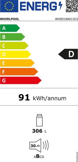 Whirlpool WHSD18A013C2 koelkast Ingebouwd 306 l Roestvrijstaal — thumbnail 2