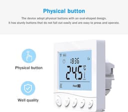 Intelligente Thermostaat - Wifi Regelaar - Water Verwarming - App en Spraakbediening - 3.2 Inch LCD - Wit — thumbnail 5