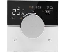 Slimme Wifi Thermostaat - Programmeerbare Thermostaat - Verwarming Regelen - Volledig Touchscreen - 10 x 10 x 7 cm - Wit