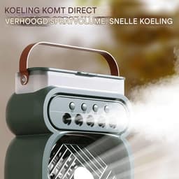 Ventilator met Mist - Luchtkoeler Bevochtiger - Persoonlijke Koeling - Fijne Mist Diffusie - Niet gespecificeerd - Groen — thumbnail 5