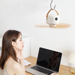 Draagbare Hangende Ventilator - Mini Plafondventilator - Ruimte Koelen - Met Geïntegreerd Licht - 27 cm Diameter - Wit — thumbnail 2