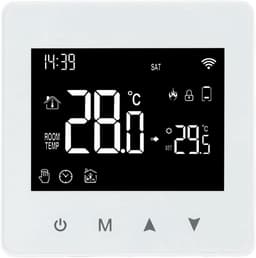 Slimme Thermostaatkraan - Programmeerbare Thermostaat - Verwarming Regelen - Batterijgevoed - 86x86mm - Wit — thumbnail 1