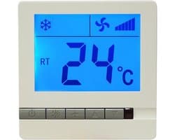 LCD Thermostaat Afstandsbediening - Temperatuurregelaar Klimaatbeheer - Klimaat Beheersen - Alles-in-één LCD Scherm - 86x86mm - Wit