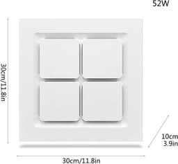 Plafond Ventilator - Afzuigkap - Badkamer Ventileren - Stille Werking - 30 x 30 CM - Wit — thumbnail 5