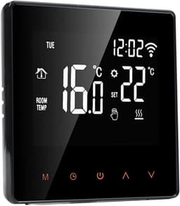 Slimme Thermostaat - Programmeerthermostaat Vloerverwarming - Comfort Vergroten - Spraakbesturing Compatibel - 10 x 10 x 6 cm - Zwart — thumbnail 1
