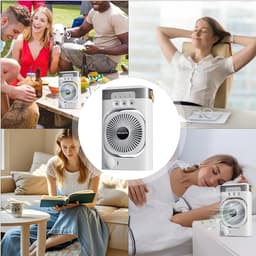 Persoonlijke Airco - Mini Ventilator - Bureau Koeling - Met Sfeerlampje - Compact Formaat - Wit — thumbnail 3