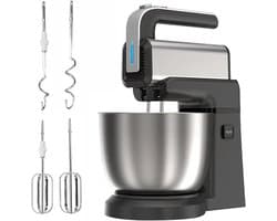 Keukenmixer Elektrisch - Handmixer Kom - Bakken Mixen - 5 Snelheden - 35 Liter Kom - Zwart