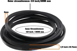 Dailygoods- Aandrijfriem V-vorm - Grasmaaier Riem - Compatibel met Husqvarna - OEM 532442781 - Dikte 8 mm - Breedte 1/2 inch — thumbnail 4