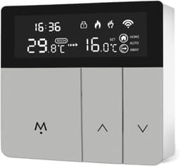 Slimme Thermostaat - Temperatuurregelaar App - Energie Besparen - Wekelijks Programmeerbaar - 16A Elektrische Verwarming - Zilver — thumbnail 1