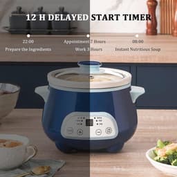 Elektrische Stoofpot - Multicooker Timer - Gezond Koken - 6 Slimme Programma's - 1.2 Liter - Multicolor — thumbnail 3