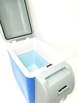 SnelShoppen - Portable Mini Koelkast voor Auto en Caravan, 7.5 L, Warm en Koud Functie, 12 V Kabel, Grijs en Blauw, Ideaal voor Camping en Uitjes — thumbnail 1