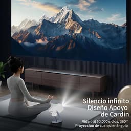 SnelShoppen - Draagbare Mini-Projector met Android 11, 4K Ondersteuning, 1080P, Wifi 6, Bluetooth 5.0, 360° Draaibaar, Thuisbioscoop en Buitengebruik — thumbnail 4