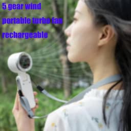 Draagbare ventilator, mini oplaadbare ventilator, kleine stille turboventilator met instelbare snelheid, koelventilator voor kamperen, sporten en reizen (C) — thumbnail 4