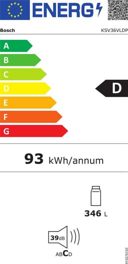 1-deurs geïntegreerde inschuifkoelkast 346l - bosch - KSV36VLDP — thumbnail 2