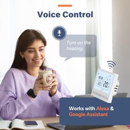 WIFI Verwarmingsthermostaat - Tuya Slimme Thermostaat - Digitale Kamerthermostaat - Voor Gasboiler en Vloerverwarming - Compatibel met Alexa en Google Assistant - 3A — thumbnail 2