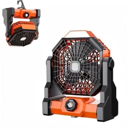 Draagbare campingventilator met instelbare LED-lichtstrip, ophanghaak, USB-oplaadbaar, ingebouwde 7800mAh-batterij. — thumbnail 1