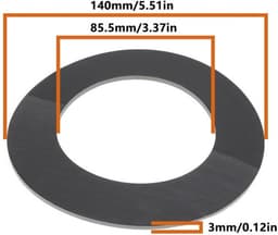 Wrijvingsschijf 140 mm - 2 Stuks - Compatibel met Bondioli & Pavesi - Binnendiameter 85,5 mm - Dikte 3 mm - Geschikt voor Grasmaaier - Grasmaaieronderdeel — thumbnail 5