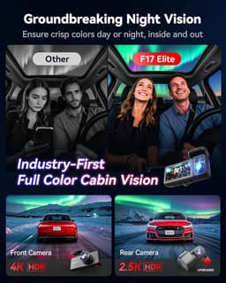 SnelShoppen - 4K 3 Channel Dash Cam met STARVIS 2, 128GB Geheugenkaart, Full Night Color, Touch Screen, GPS, 5GHz WiFi, Voice Control, HDR en Parkeerm — thumbnail 2