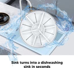 SnelShoppen - Mini Afwasmachine, Draagbare USB Kleine Draadloze Turbo Afwasmachine, Keukeninstallatie met Tijdelijke Auto Uitschakeling voor Thuis en — thumbnail 2