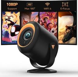 SnelShoppen - Mini Projector Met WiFi en Bluetooth, Draagbare Projector Native 1080P, 4K Ondersteuning, 180° Verstelbare Stand, Max 180 Inch Beeldsche — thumbnail 1