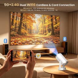 SnelShoppen - Mini Beamer 4K 1080p Projector - Draagbare LCD Projector met 260 ANSI Lumen Helderheid - Ideaal voor Feesten, Camping en Thuisbioscoop — thumbnail 5
