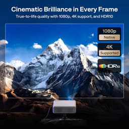 SnelShoppen - Slimme Projector 4K met Google TV, Wifi & Bluetooth, Autofocus, Keystone, Dolby Audio, Native 1080P, Draagbare Mini Beamer voor Thuis & — thumbnail 4