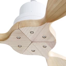 Plafondventilator 52 inch - zonder verlichting - massieve houten bladen - 6 snelheidsstanden - afstandsbediening - geschikt voor terras en woonkamer — thumbnail 5